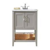 Gray Sink Vanity With Basket
