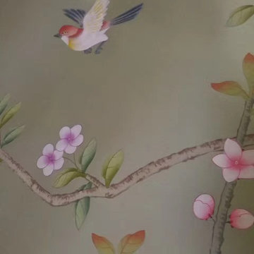 Oriental silk wallpaper in China-Details
