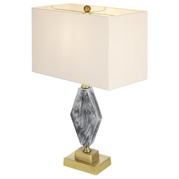 Anita 1 Light Table Lamp, Black and Gold With White