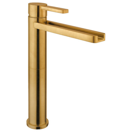 Luxury Waterfall Bathroom Faucet, Brushed Gold