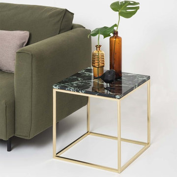 BERNIX | Marble coffee table Cube - Verde Alpi