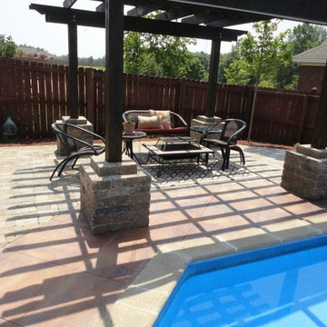 Pergola and Extended pad around pool