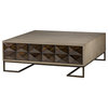 Maison 55 Casey Modern Classic Wood Bronze Base 2 Drawer Coffee Table