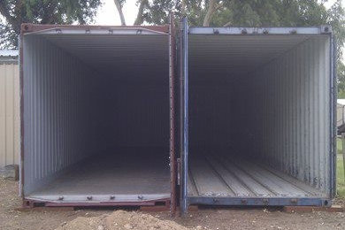 Raw sea containers before build
