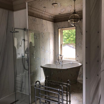 Bathroom Antique Mirror Splashback - no 'grout' about it