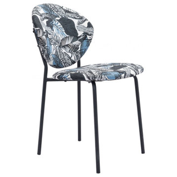 Clyde Dining Chair, Set of 2 Leaf Print/Black