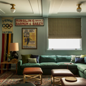 Basement Theater of a historic Craftsman residence in Santa Monica, CA