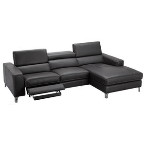 Forte Grey Microfiber Modern Sectional Sofas Ariana Italian Leather Sectional Sofa With Recliner Right Hand Facing
