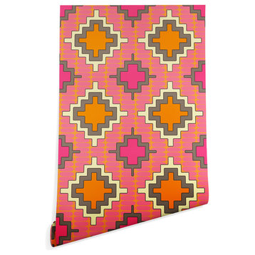 Deny Designs Sharon Turner Tangerine Kilim Wallpaper, Pink, 2'x8'