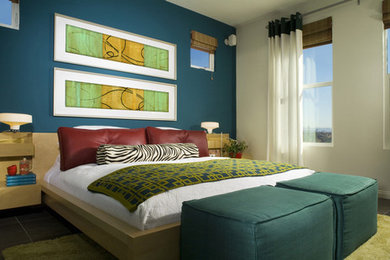 Bedroom - modern bedroom idea in Austin