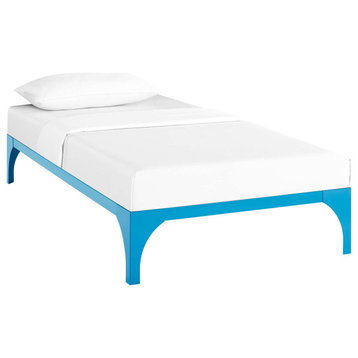 Ollie Twin Steel Bed Frame, Light Blue