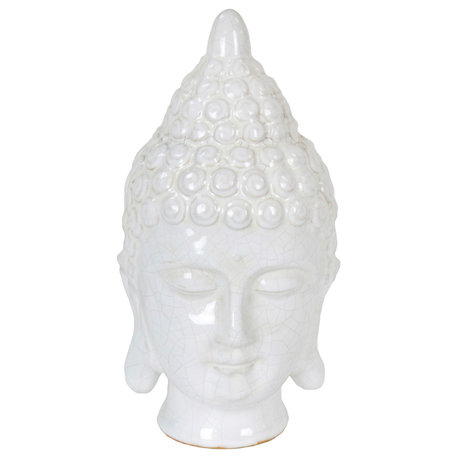 White Ceramic Buddha Head