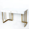 Glossy White Wooden Writing Desk Modern Desk Computer Desk with Drawers