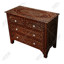 WOOD EN BONE CHEST OF 3 DRAWERS - Furniture
