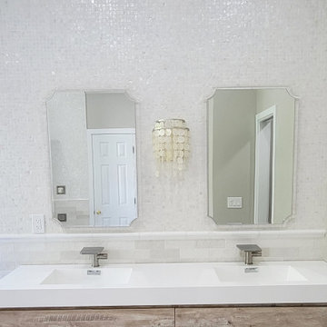 Pearl Shell Tile Master Bathroom Elegance