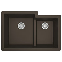 Karran 32" Undermount Large/Small Bowl Quartz Kitchen Sink, Brown