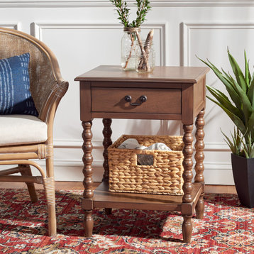 Athena Accent Table Brown Safavieh