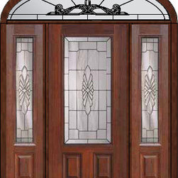 Prehung Side lights-Transom Door 80 Fiberglass Versailles 3/4 Lite - Front Doors
