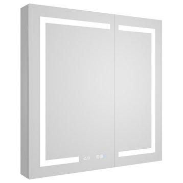ExBrite  LED Lighted Bathroom Medicine Cabinet with Mirror, Recessed or Surface, 36" X 36"
