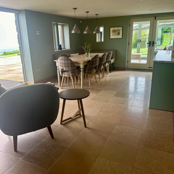 Polishing and Sealing a Dull Limestone Tiled Floor in Colne Burnley