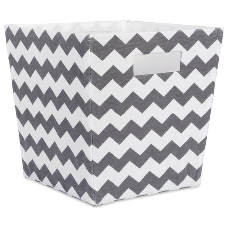 Polyester Bin Chevron Gray Trapezoid 11"x11"x11"