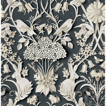Charcoal Eloise Peel & Stick Wallpaper Sample