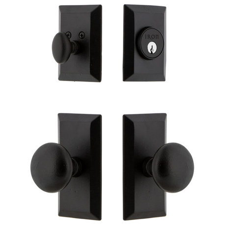 Ageless Iron Vale Plate Combo Pack Keep Knob, Black Iron