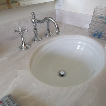 Cultured marble countertop with Kohler undermount sinks