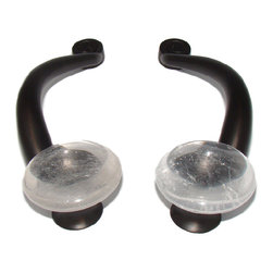 Myterra Gemstone Hardware - Gemstone 4" Cabinet Pull, Transparent Crystal Quartz - Cabinet And Drawer Handle Pulls