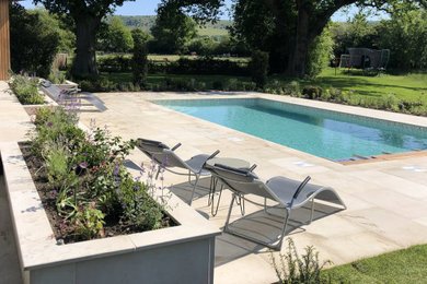 Relaxing Pool Garden in the Sussex Downs