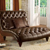 52" X 70" X 45" 2Tone Brown Pu Upholstery Wood Chaise W3Pillows