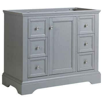 Windsor Gray Textured Traditional Bathroom Cabinet, 40"