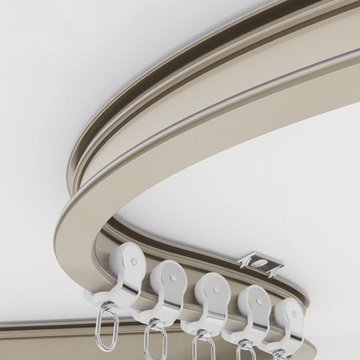 CHR45 Bendable Ivory and Champagne Curtain Tracks For Bay Windows/Corner Windows