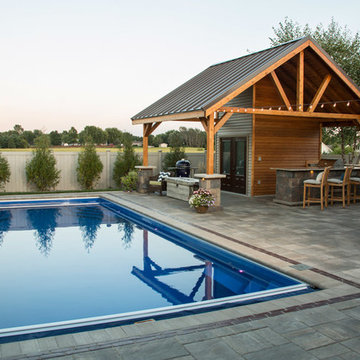 Fiberglass in-ground swimming pool project near Rockford, IL