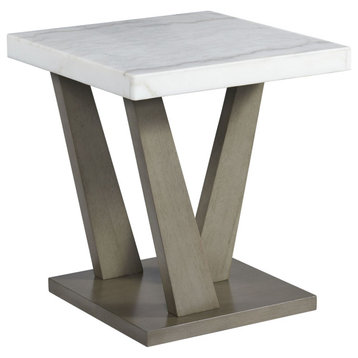 Picket House Furnishings Graham Square End Table in Grey