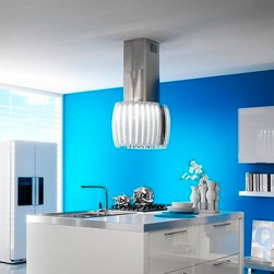 "Pearl White" by Futuro Futuro - designer glass island range hood - Range Hoods And Vents