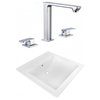3-Hole 8" Ceramic Top Set, CUPC Faucet Included, White, 21.5"