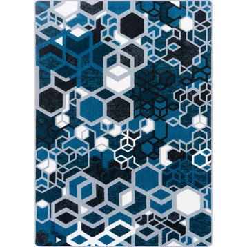 Structured 10'9" X 13'2" Area Rug, Color Sapphire