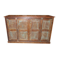 Consigned Rustic Reclaimed Sideboard TV Console Media Chest Old Distressed Teak