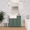 Zelda 36" Bathroom Vanity, Base: Sage Green, Top: Carrara Marble