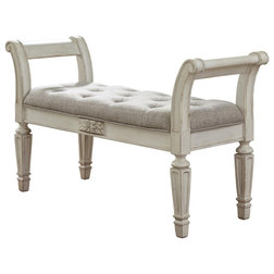 French Country Upholstered Benches by Ashley Furniture Industries
