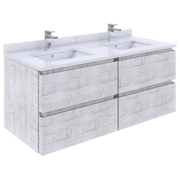 Fresca FCB31-2424 Formosa 46" Double Wall Mounted Wood Vanity - Rustic White