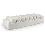 Meridian Furniture - Rumble Upholstered Bench, Cream, 72" W x 22" D x 16.5" H, Vegan Leather - Indulge in the allure of the Cream Vegan Leather Rumble Bench by Meridian Furniture. Its captivating design and luxurious Cream Vegan Leather elevate any space with effortless elegance. Crafted with precision and durability in mind, this stunning piece becomes the focal point of gatherings, fostering moments of connection and warmth. Embrace sophistication and style with the Rumble Bench, a testament to exquisite taste and timeless beauty.