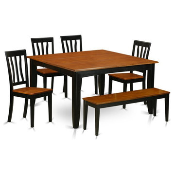 East West Furniture Parfait 6-piece Wood Dining Room Set in Black/Cherry
