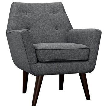 Modern Contemporary Urban Design Living Lounge Room Armchair, Gray Gray, Fabric