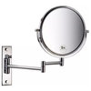 Wall mount 8" Two sided swivel magnification mirror, Chrome