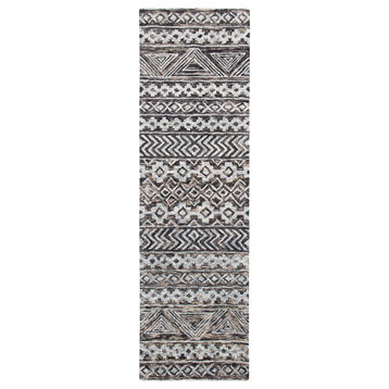 Safavieh Abstract Collection, ABT252 Rug, Gray and Brown, 2'3"x8'