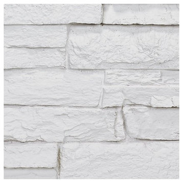 Faux Stone Wall Panel - BRIGHTON, Stone White, Sample