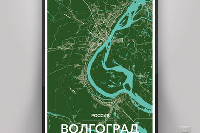 Карта-постер Волгоград