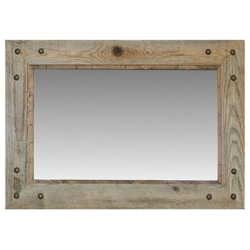 Rustic Mirror, Park City Style Barnwood with Alder Inset,16x20